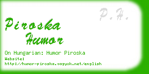 piroska humor business card